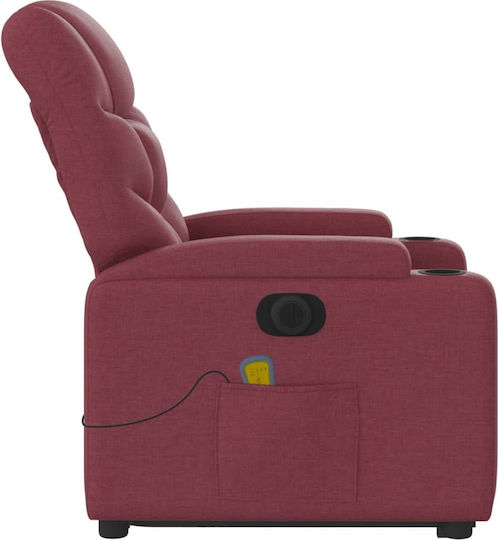 Relaxsessel Friseurwaschbecken mit Fußhocker Bordeaux 74x89x100cm