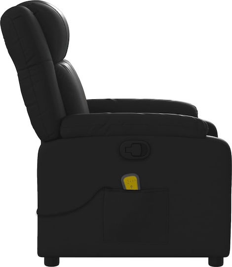 Relax Armchair Massage with Footstool from Leatherette Black 77x95x99cm