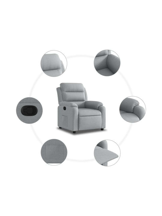 Relaxsessel mit Fußhocker Light Grey 75x92.5x100cm