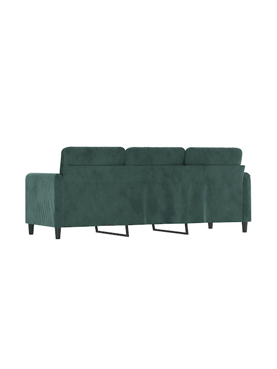Dreisitzer Samt Sofa Dunkelgrünes 198x77x80cm