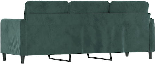 Canapea Cu Trei Locuri Catifelat Verde Închis 198x77x80 cm