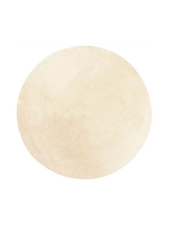 vidaXL Πλενόμενο Rug Round Cream