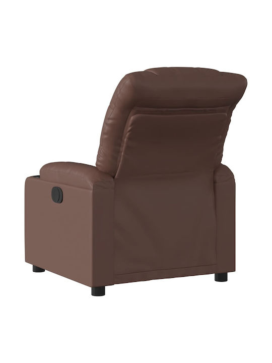 Fotoliu Relax cu Puf din Piele Ecologică Maro 75.5x93x99.5cm