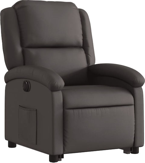 Relax Armchair with Footstool from Genuine Leather ski 71x86.5x99.5cm