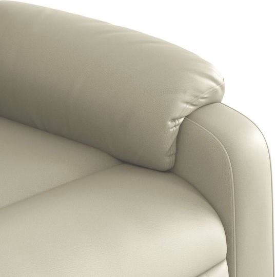 Πολυθρόνα Relax με Υποπόδιο από Δερματίνη Κρεμ 77x95x99cm