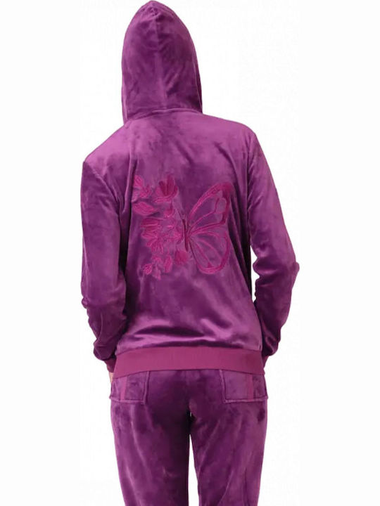 Долнище на анцуг с гума Велур Purple
