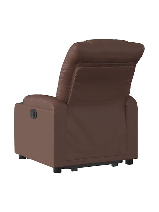 Fotoliu Relax Masaj cu Puf din Piele Ecologică Maro 75.5x93x99.5cm