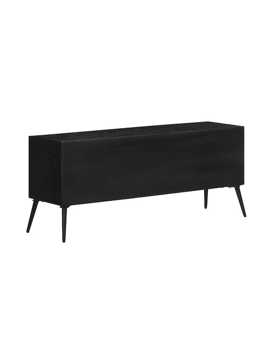 TV Stand from Solid Wood Black L112xW31xH45cm