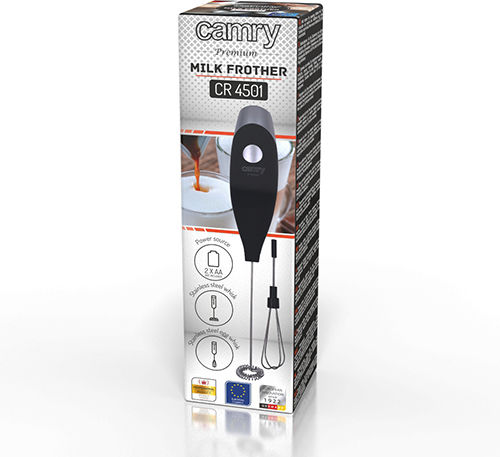 Camry Milk Frother Hand Battery Black
