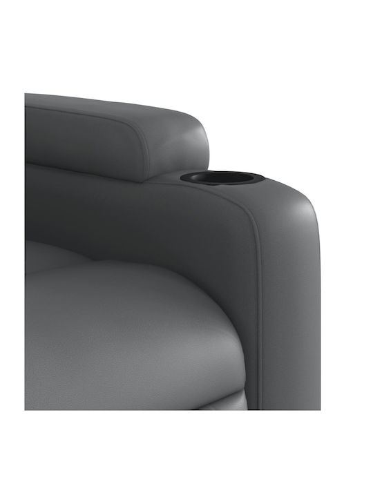 Fotoliu Relax cu Puf din Piele Ecologică Gri 74x88x97cm