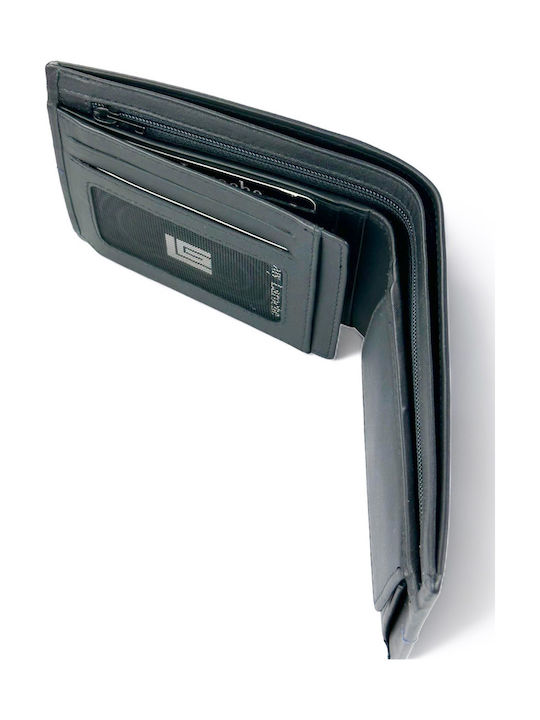 Leather Men's Wallet Classic with RFID Blue