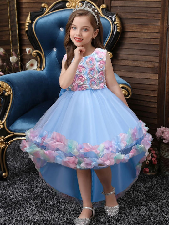 TakTakBaby Kids Dress Tulle Floral Sleeveless blue