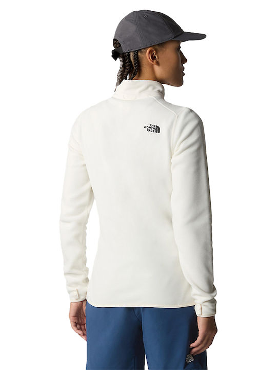 The North Face 100 Glacier Fleece Γυναικεία Ζακέτα με Φερμουάρ Off White