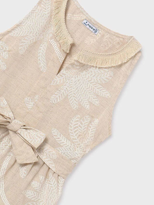 Rochie pentru Copii Fără mâneci In text: In Romanian: In Beige-cream