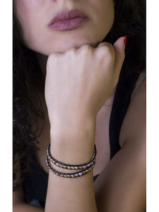 Theodora's Jewellery Σετ Γυναικεία Βραχιόλια Δερμάτινα