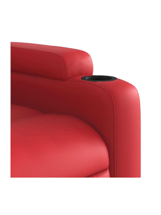 Relaxsessel mit Fußhocker aus Kunstleder Rot 77x94.5x100cm