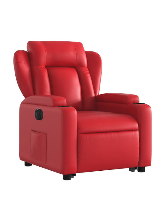Relaxsessel mit Fußhocker aus Kunstleder Rot 77x94.5x100cm