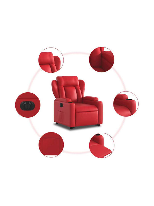 Relaxsessel mit Fußhocker aus Kunstleder Rot 77x94.5x100cm