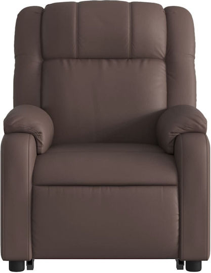 Relaxsessel mit Fußhocker aus Kunstleder Braun 77x95x99cm