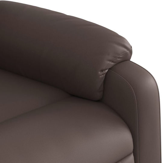 Relaxsessel mit Fußhocker aus Kunstleder Braun 77x95x99cm