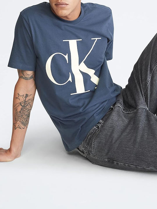 Calvin Klein Men's Short Sleeve Blouse Blue