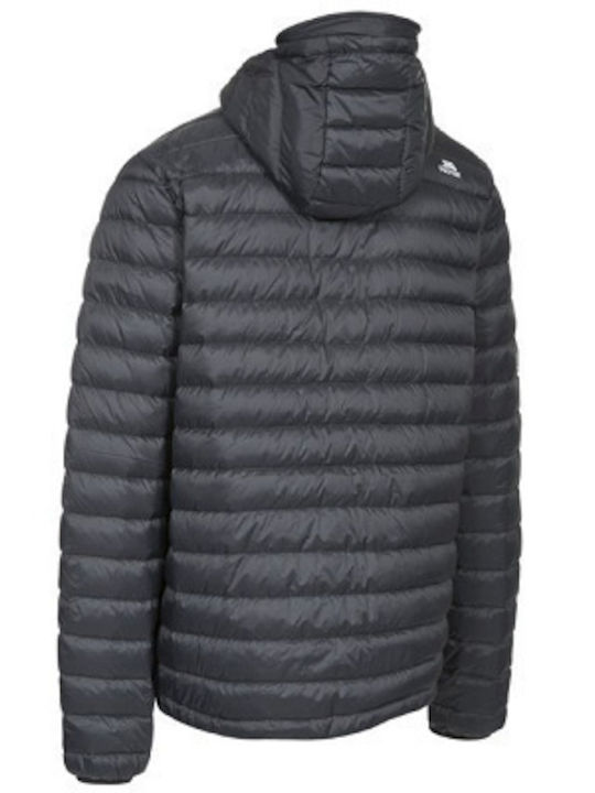 Trespass Packaway Herren Winter Jacke Puffer ΜΑΥΡΟ