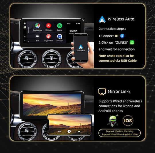 Carmedia Ηχοσύστημα Αυτοκινήτου για Mercedes-Benz B Class 2012-2015 (Bluetooth/USB/WiFi/GPS/Apple-Carplay/Android-Auto) με Οθόνη Αφής 10.25"