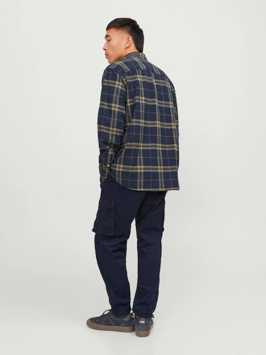 Trousers Cargo Elastic in Loose Fit Dark Blue