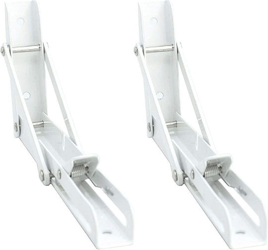 Foldable Stainless Steel Shelf Brackets Blue 300mm 40000493