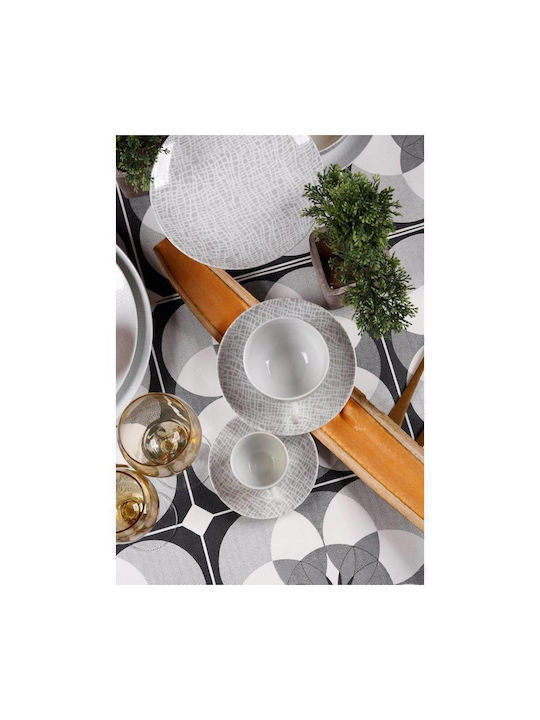 Cryspo Trio Fashion Cereal Serving Bowl Round made of Porcelain Grey with Diameter 16cm