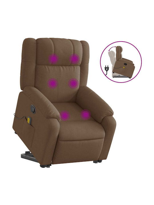 Πολυθρόνα Relax Massage με Υποπόδιο Καφέ 77x95x99cm