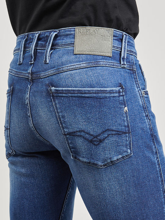 Anbass Men's Elastic Jeans Pants with Skinny Fit Blue