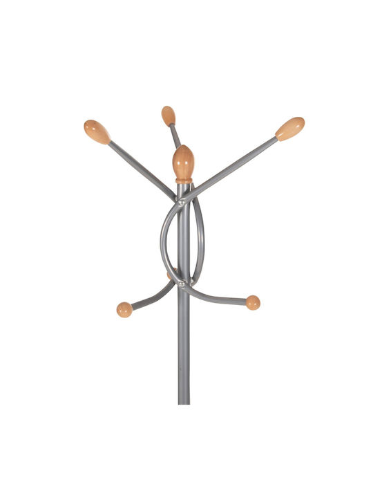 HomeMarkt Metallic Coat Rack Silver 41x41x176cm