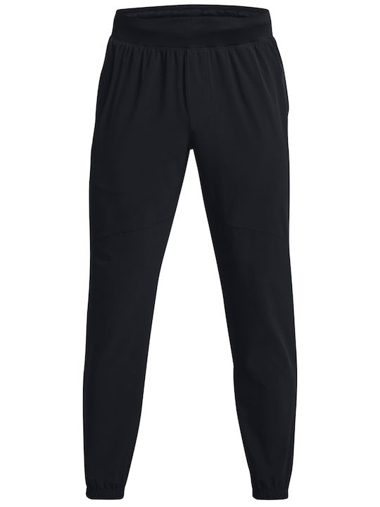 Stretch Woven Παντελόνι Φόρμας με Λάστιχο Μαυρο