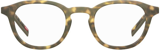 Levi's Plastic Eyeglass Frame Cat Eye Brown Tortoise LV1029 086