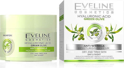 Eveline Green Olive fără culoare 24h Hidratantă & Anti-îmbătrânire Cremă Pentru Față cu Acid Hialuronic 50ml