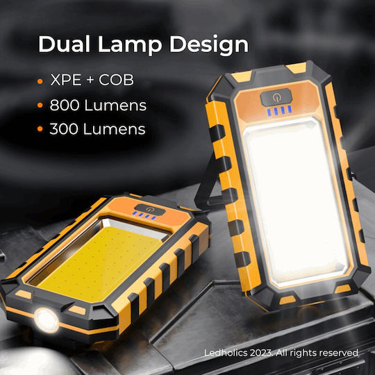 Ledholics Arbeitslampe Wiederaufladbar LED IP44 mit einer Helligkeit von bis zu 800lm