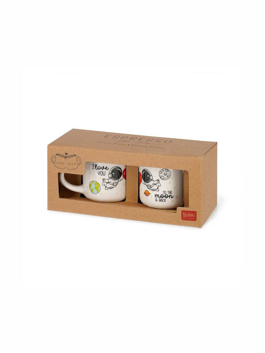 Legami Milano Set Căni Espresso din Porțelan Albe 50ml 2buc