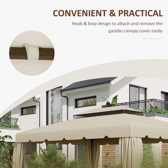 Outsunny Replacement Umbrella's Fabric Beige 3x4m