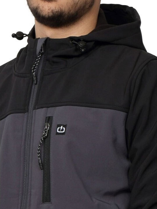 Χειμωνιάτικο Μπουφάν Softshell Αδιάβροχο και Αντιανεμικό Dark Grey