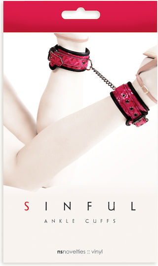 Ns Novelties Sinful Ankle Cuffs Handcuffs in Pink Color