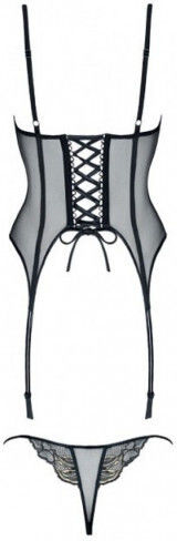 Demoniq Corset Sexy Dessous-Set Schwarz KOGIN001