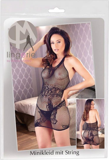 Mandy Mystery Lingerie Dress Fishnet Black
