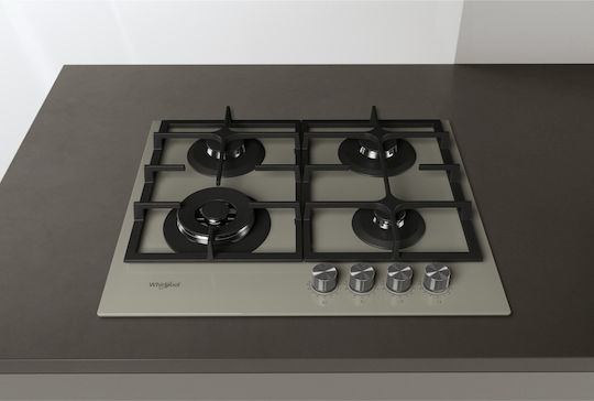 Whirlpool Εστία Υγραερίου Αυτόνομη 59x51εκ. Ασημί