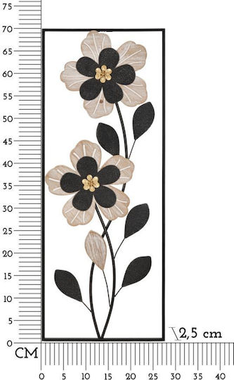 Mauro F Wall Decor Black Made of Metal 70x2.5x27cm