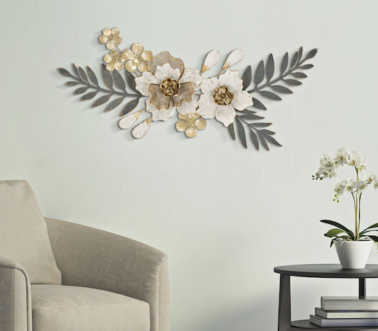 Mauro F Grey Wall Decor Made of Metal 90.2x7.6x41.9cm
