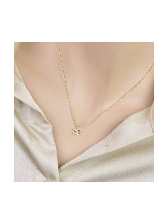 Goldjewels Necklace from Gold Plated Silver with Zircon