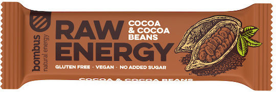 Bombus Raw Energy Cocoa Beans Riegel Energie / Roh mit Σοκολάτα Kein Zuckerzusatz (1x50gr) 50gr