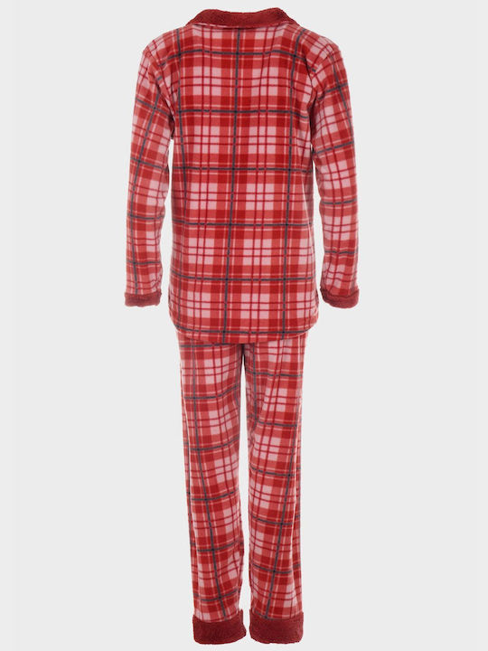 G Secret Winter Damen Pyjama-Set Vlies Red