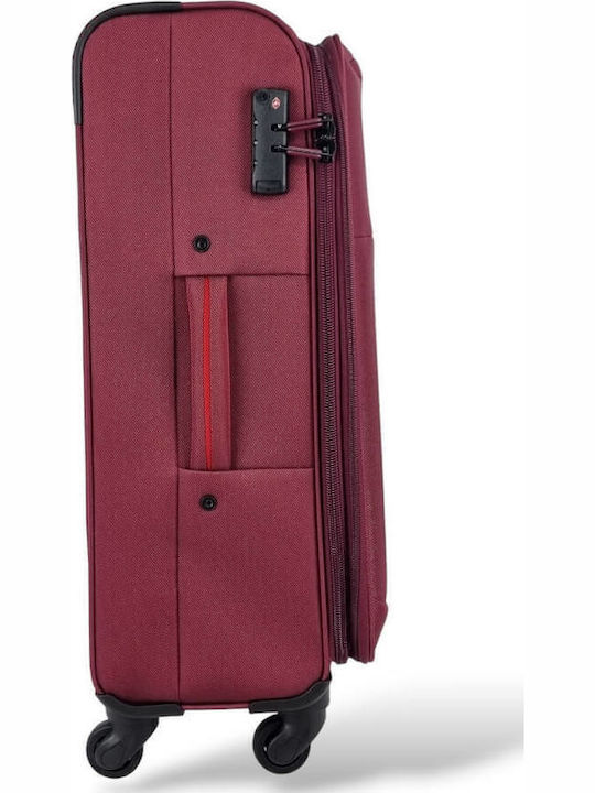 Diplomat The Athens Collection Suitcases Fabric Burgundy Max Height 78cm with 4 Wheels Set of 3 Pieces